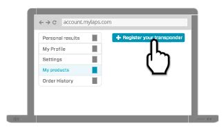 MYLAPS Results, Account, register, create.